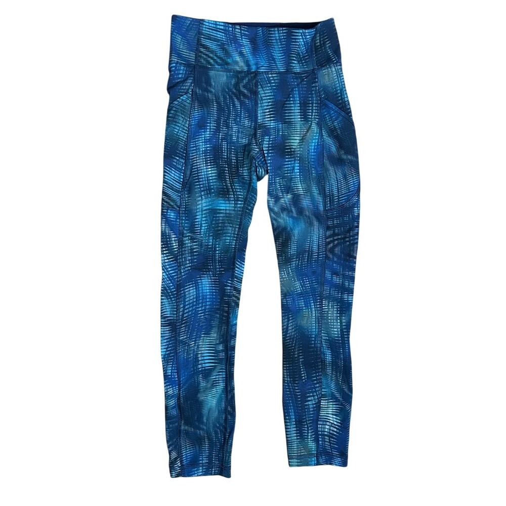 Lululemon Wunder Train HR Pocket Legging Blue Green Geo Wave 4